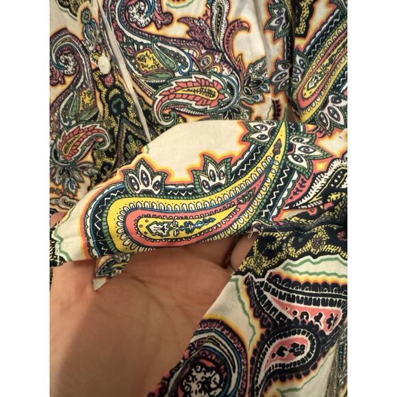 Foxcroft Wrinkle Free Paisley Button Up Boho Office Preppy Blouse Size 14W - Picture 8 of 11
